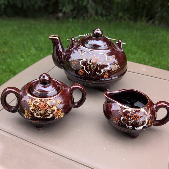 Other - Vintage Japanese Hand Painted Redware Tea Set